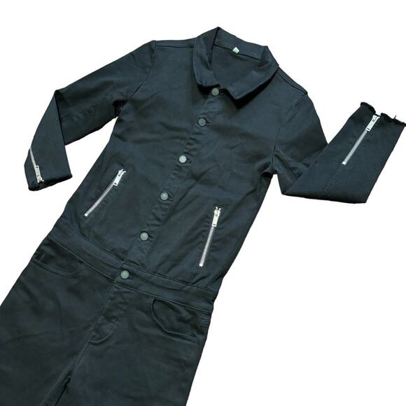 DL 1961 x Jessica Alba No. 7 Jumpsuit in Scorpion Black SZ XS - Picture 7 of 15